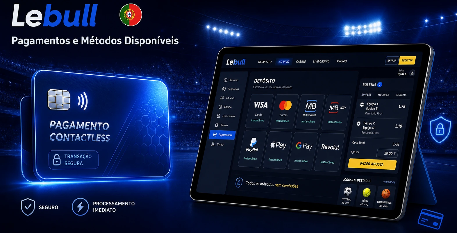 Lebull pagamentos e métodos disponíveis